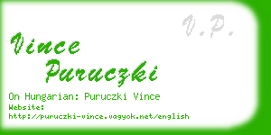 vince puruczki business card